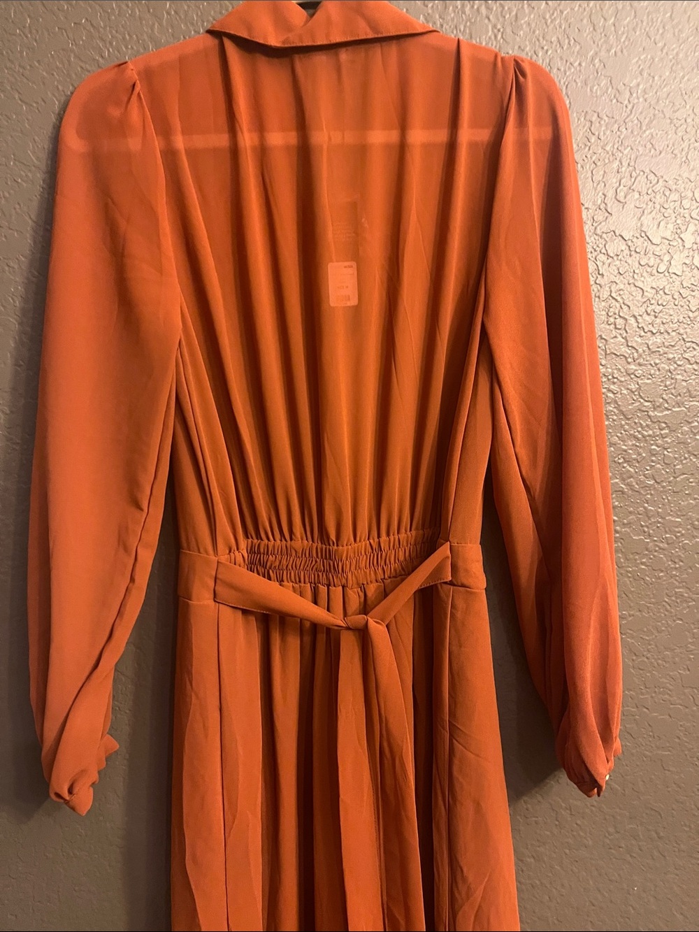 Fashion Nova Women's Terracota Long-Sleeve Wide-Leg Jumpsuit. - Picture 4 of 10